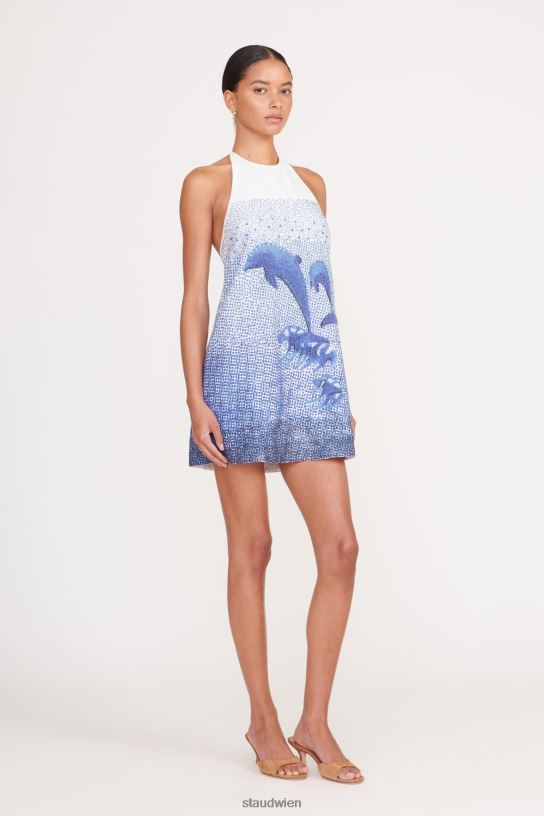 Frauen Maren-Kleid Schwimmende Delfine 466Z26 STAUD Kleidung
