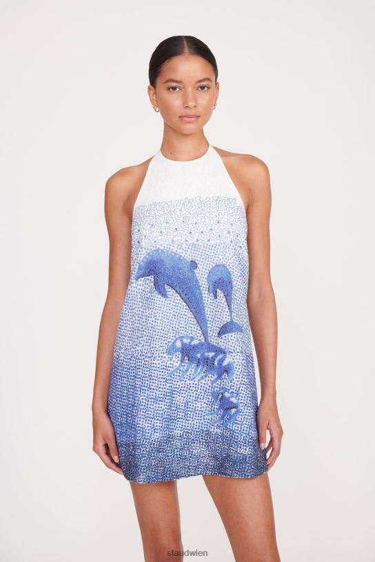 Frauen Maren-Kleid Schwimmende Delfine 466Z26 STAUD Kleidung