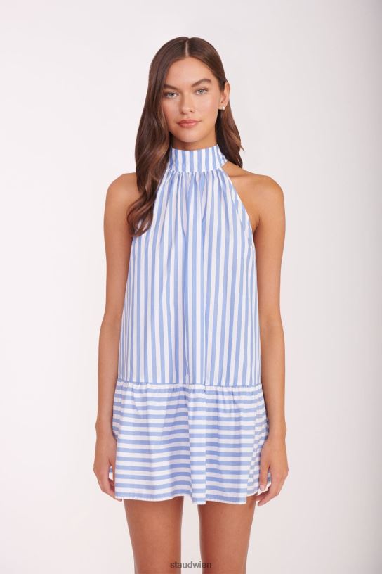 Frauen Marlowe-Kleid Meeresstreifen 466Z34 STAUD Kleidung