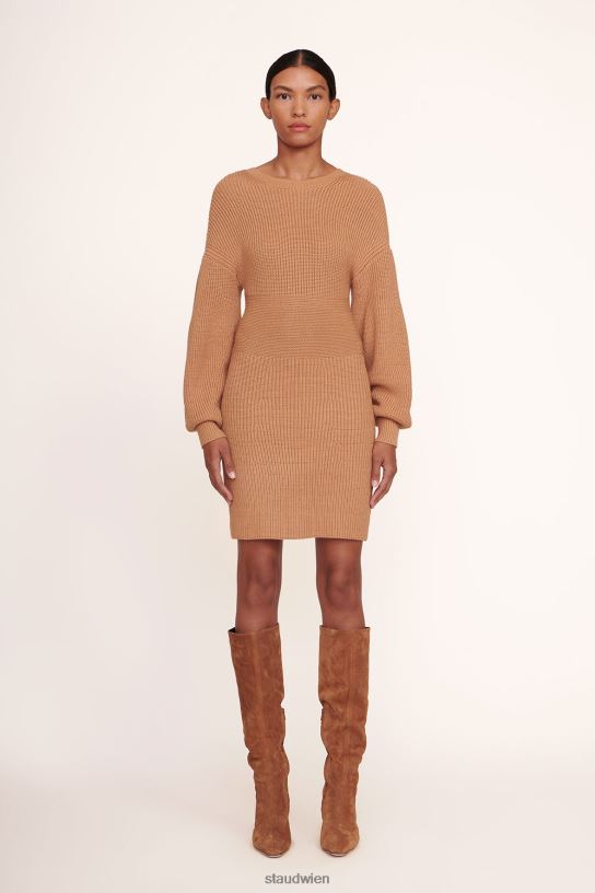Frauen Marylebone-Kleid Kamel 466Z305 STAUD Kleidung