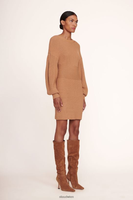 Frauen Marylebone-Kleid Kamel 466Z305 STAUD Kleidung