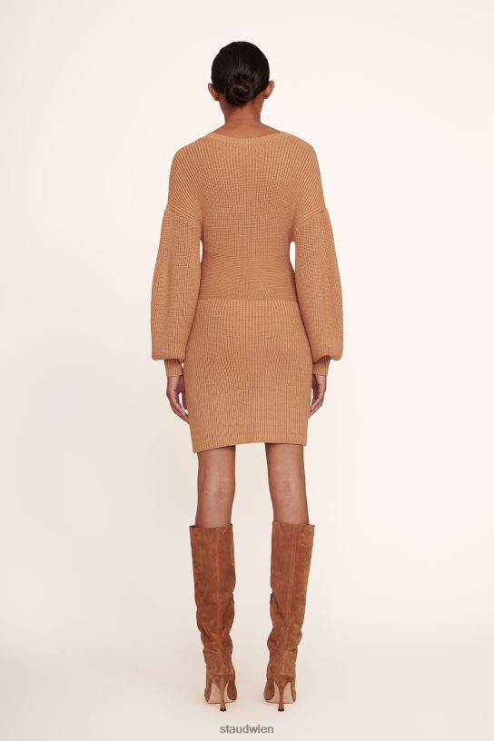 Frauen Marylebone-Kleid Kamel 466Z305 STAUD Kleidung