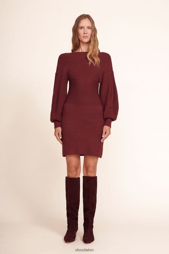 Frauen Marylebone-Kleid Merlot 466Z306 STAUD Kleidung
