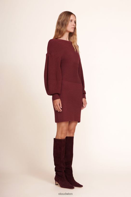 Frauen Marylebone-Kleid Merlot 466Z306 STAUD Kleidung