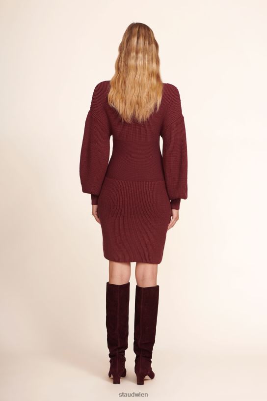 Frauen Marylebone-Kleid Merlot 466Z306 STAUD Kleidung