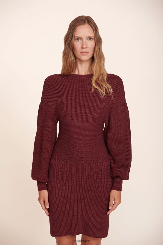 Frauen Marylebone-Kleid Merlot 466Z306 STAUD Kleidung