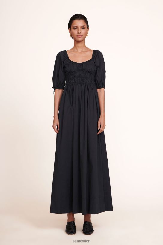 Frauen Maxi-Faye-Kleid Schwarz 466Z288 STAUD Kleidung