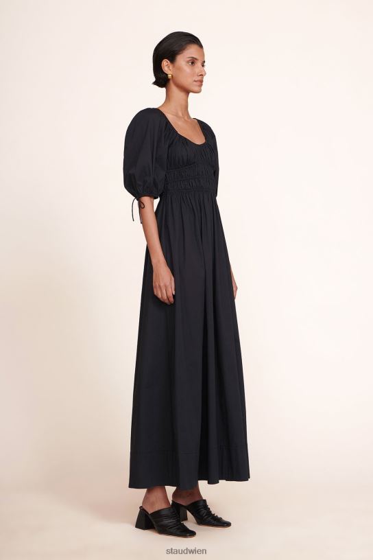 Frauen Maxi-Faye-Kleid Schwarz 466Z288 STAUD Kleidung