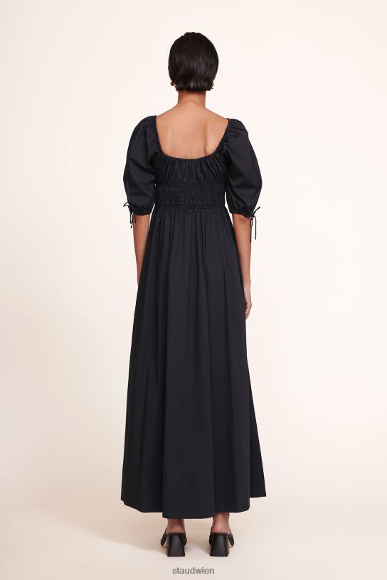 Frauen Maxi-Faye-Kleid Schwarz 466Z288 STAUD Kleidung