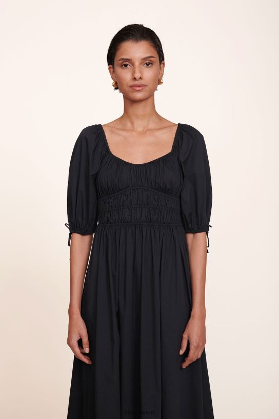 Frauen Maxi-Faye-Kleid Schwarz 466Z288 STAUD Kleidung