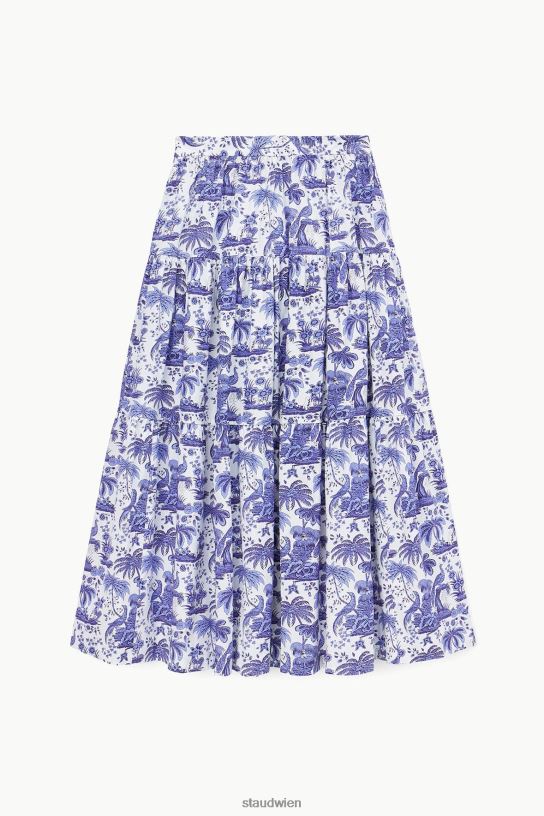 Frauen Meeresrock blaue Toile 466Z463 STAUD Kleidung