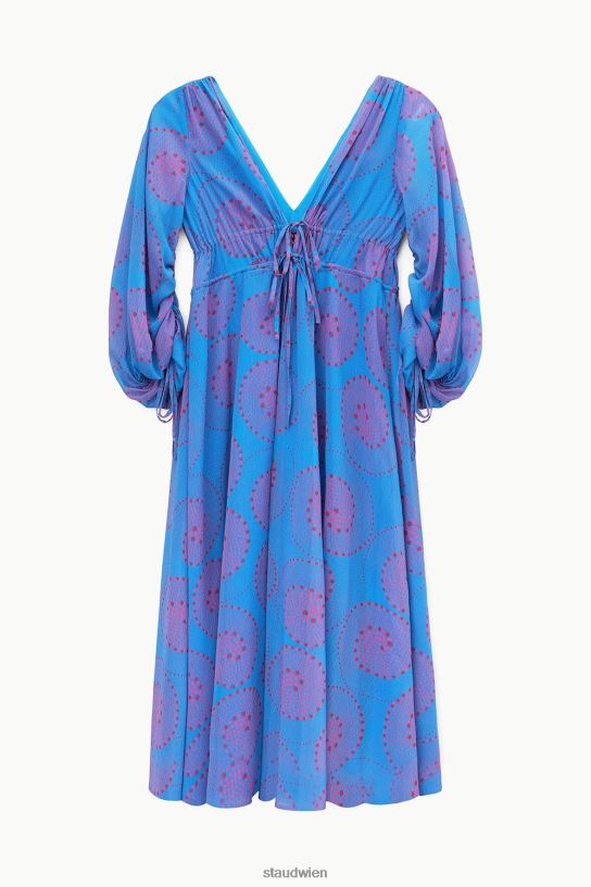 Frauen Midi-Shelby-Kleid Pazifischer Whirlpool 466Z204 STAUD Kleidung