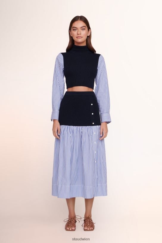 Frauen Miley-Rock marineblauer weißer Streifen 466Z505 STAUD Kleidung