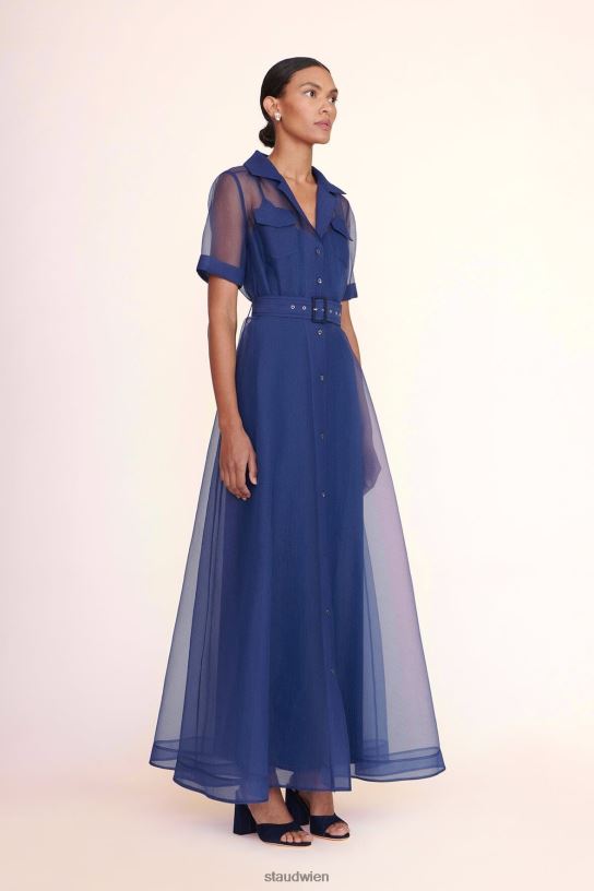 Frauen Millie-Kleid aus Organza Marine 466Z166 STAUD Kleidung