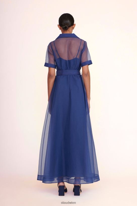 Frauen Millie-Kleid aus Organza Marine 466Z166 STAUD Kleidung
