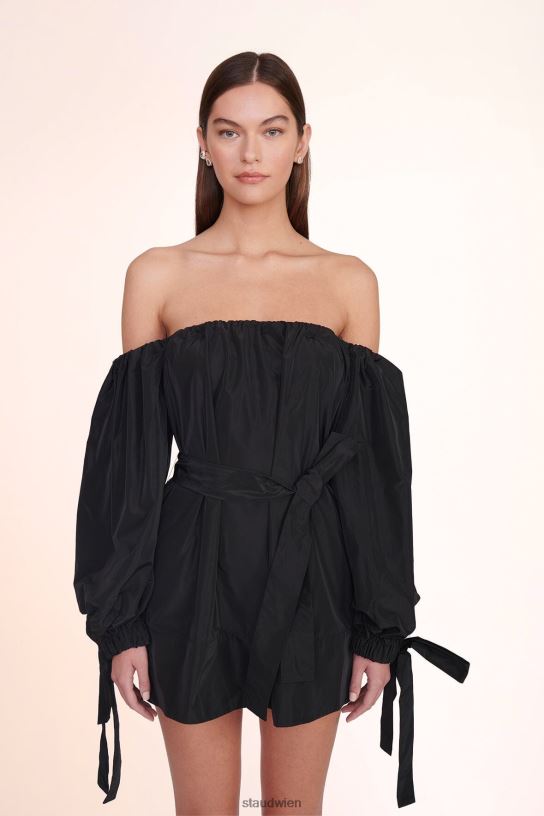 Frauen Mini-Colby-Kleid Schwarz 466Z184 STAUD Kleidung