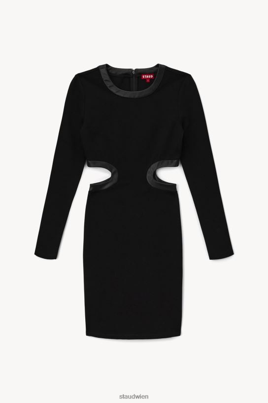 Frauen Mini-Dolce-Kleid mit langen Ärmeln Schwarz 466Z296 STAUD Kleidung
