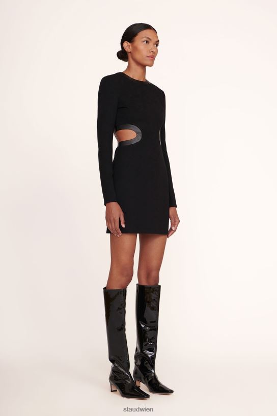 Frauen Mini-Dolce-Kleid mit langen Ärmeln Schwarz 466Z296 STAUD Kleidung