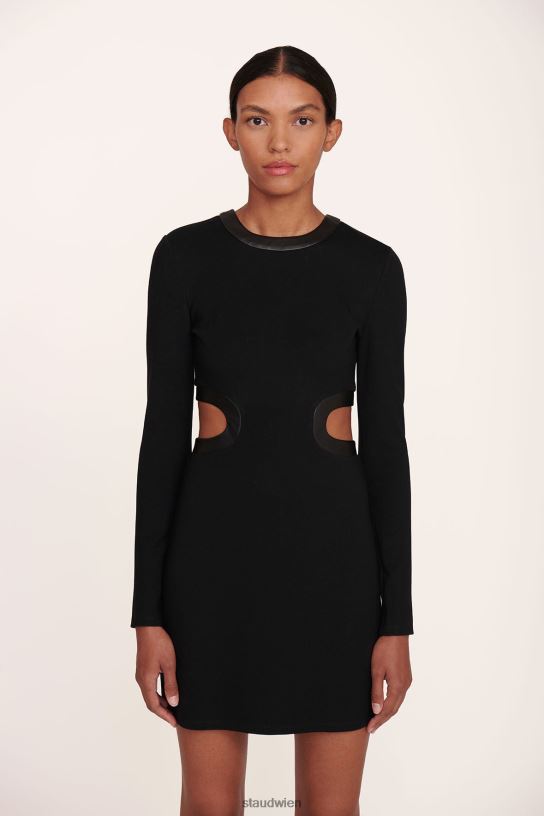 Frauen Mini-Dolce-Kleid mit langen Ärmeln Schwarz 466Z296 STAUD Kleidung