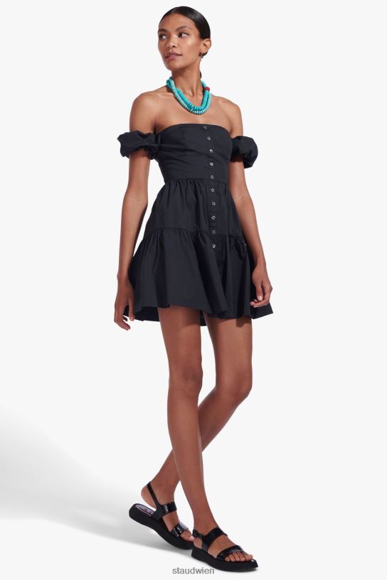 Frauen Mini-Elio-Kleid Schwarz 466Z309 STAUD Kleidung