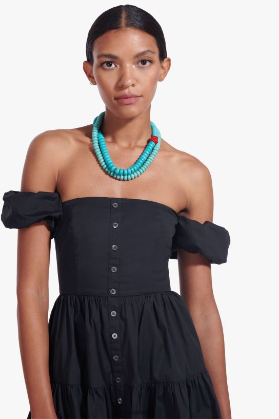 Frauen Mini-Elio-Kleid Schwarz 466Z309 STAUD Kleidung