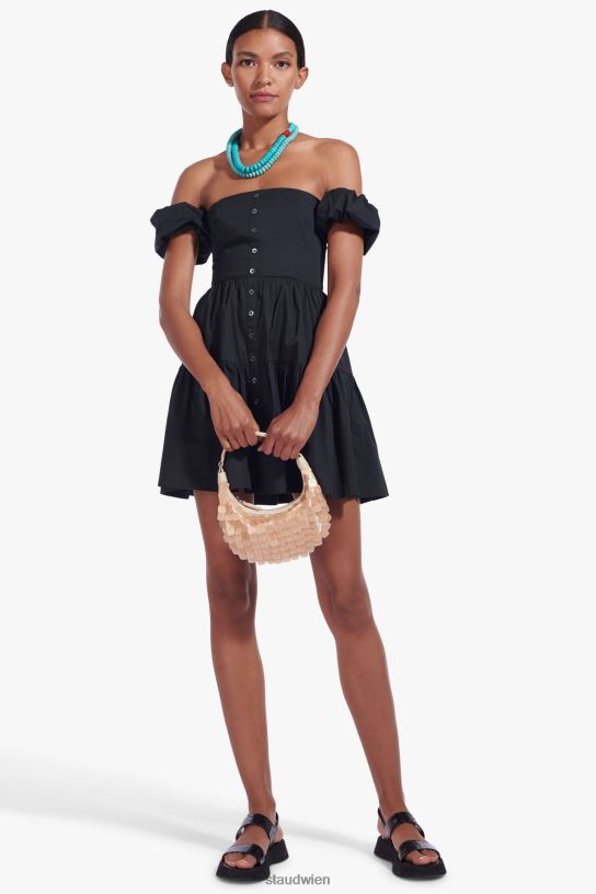 Frauen Mini-Elio-Kleid Schwarz 466Z309 STAUD Kleidung