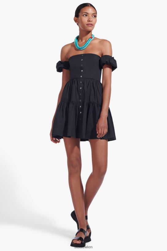 Frauen Mini-Elio-Kleid Schwarz 466Z309 STAUD Kleidung