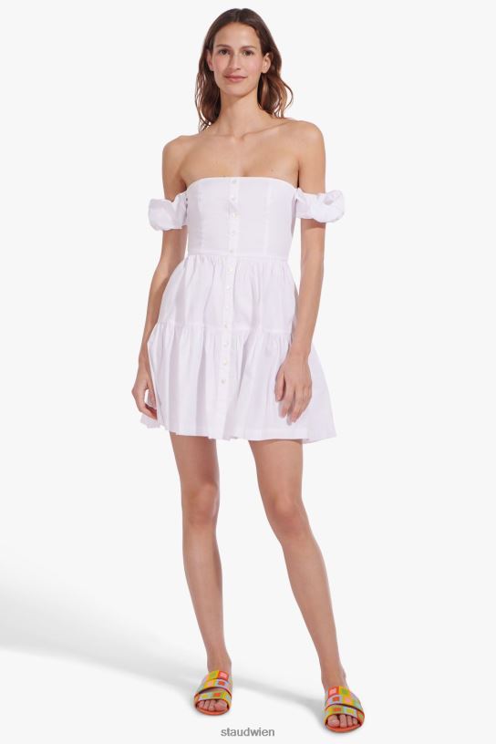 Frauen Mini-Elio-Kleid Weiss 466Z310 STAUD Kleidung