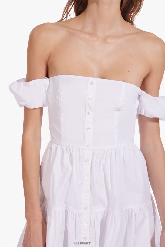 Frauen Mini-Elio-Kleid Weiss 466Z310 STAUD Kleidung