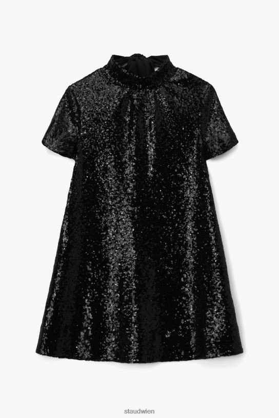 Frauen Mini-Ilana-Kleid mit Pailletten Schwarz 466Z142 STAUD Kleidung