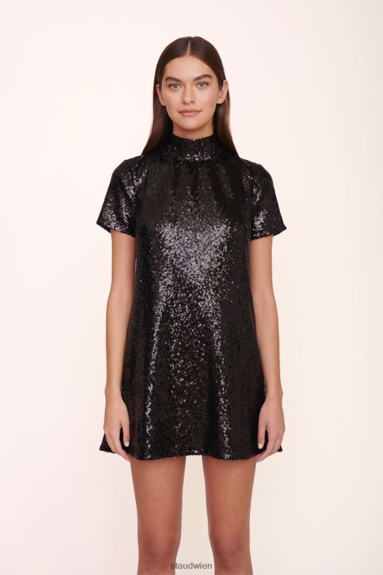 Frauen Mini-Ilana-Kleid mit Pailletten Schwarz 466Z142 STAUD Kleidung