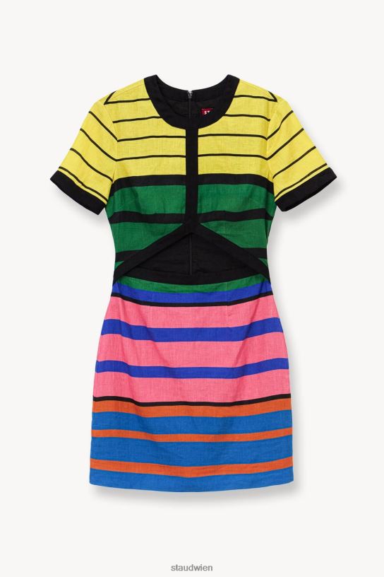 Frauen Mini-Perla-Kleid Formentera-Streifen 466Z43 STAUD Kleidung
