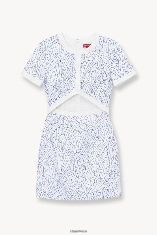 Frauen Mini-Perla-Kleid blaue Palme 466Z44 STAUD Kleidung