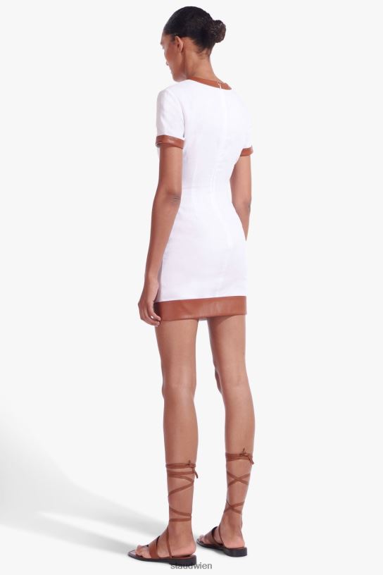 Frauen Mini-Perla-Kleid weißer Whisky 466Z45 STAUD Kleidung