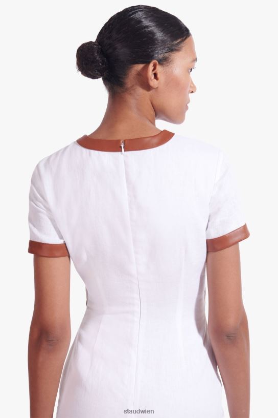 Frauen Mini-Perla-Kleid weißer Whisky 466Z45 STAUD Kleidung