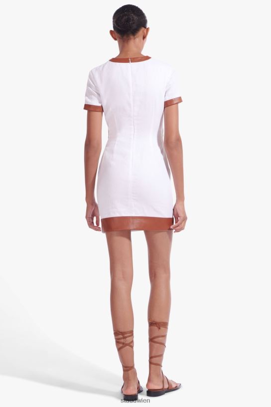Frauen Mini-Perla-Kleid weißer Whisky 466Z45 STAUD Kleidung