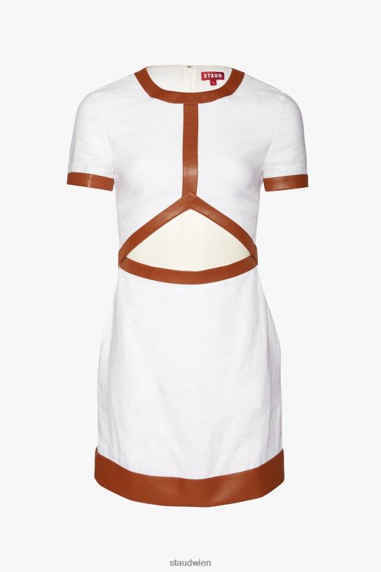 Frauen Mini-Perla-Kleid weißer Whisky 466Z45 STAUD Kleidung