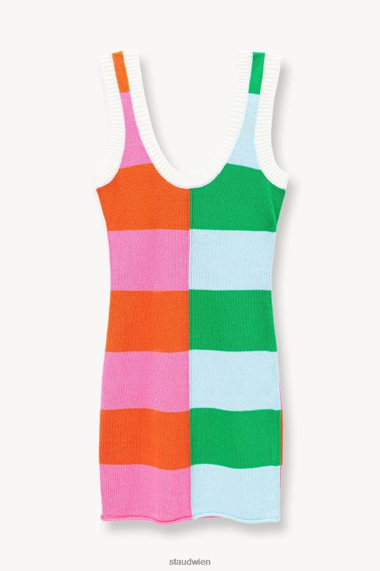 Frauen Mini-Strandkleid Multi-Rugby-Streifen 466Z213 STAUD Kleidung