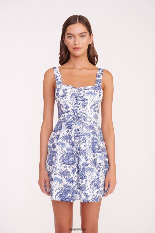 Frauen Mini-Sutton-Kleid blaue Toile 466Z71 STAUD Kleidung
