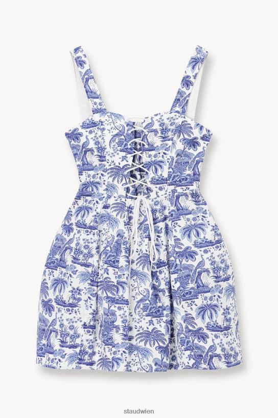 Frauen Mini-Sutton-Kleid blaue Toile 466Z71 STAUD Kleidung