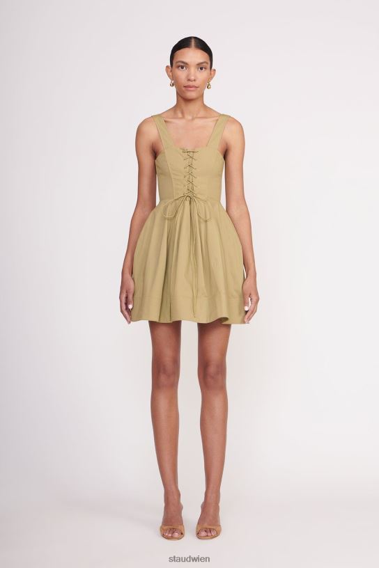 Frauen Mini-Sutton-Kleid khaki 466Z73 STAUD Kleidung