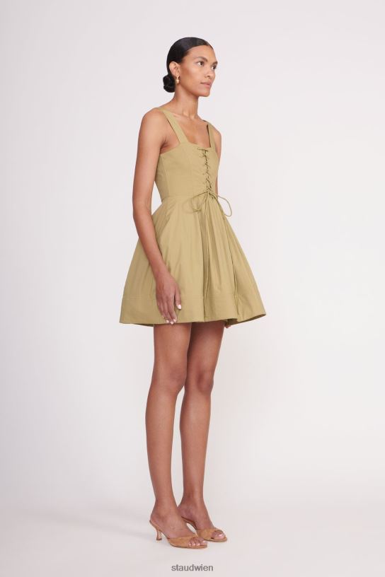 Frauen Mini-Sutton-Kleid khaki 466Z73 STAUD Kleidung