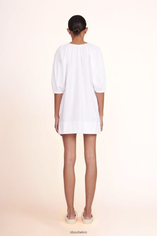 Frauen Mini-Vincent-Kleid Weiss 466Z218 STAUD Kleidung