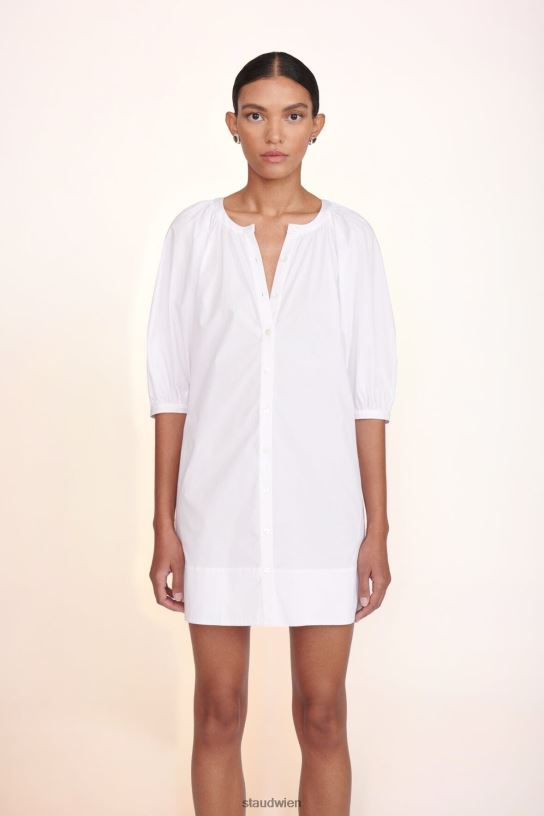Frauen Mini-Vincent-Kleid Weiss 466Z218 STAUD Kleidung