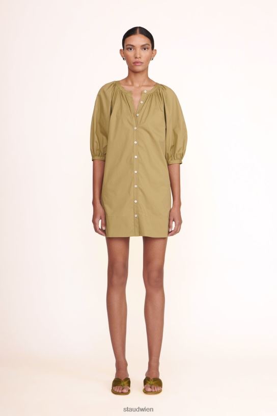 Frauen Mini-Vincent-Kleid khaki 466Z215 STAUD Kleidung