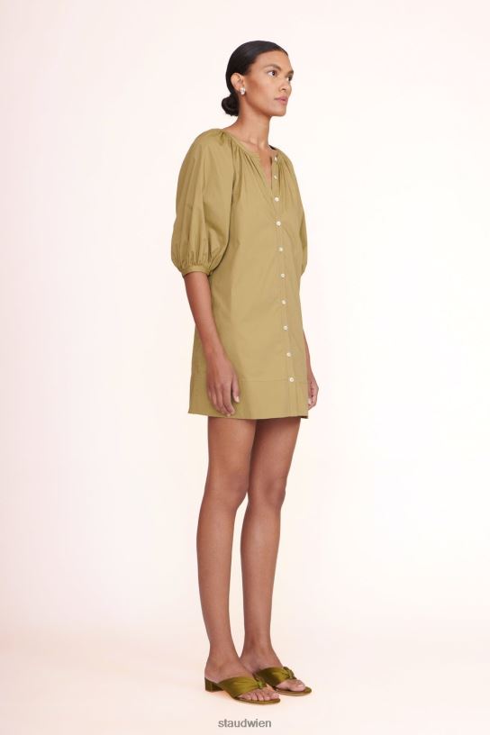 Frauen Mini-Vincent-Kleid khaki 466Z215 STAUD Kleidung
