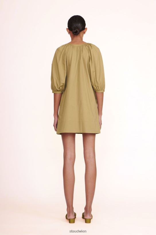 Frauen Mini-Vincent-Kleid khaki 466Z215 STAUD Kleidung