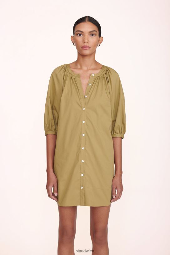 Frauen Mini-Vincent-Kleid khaki 466Z215 STAUD Kleidung