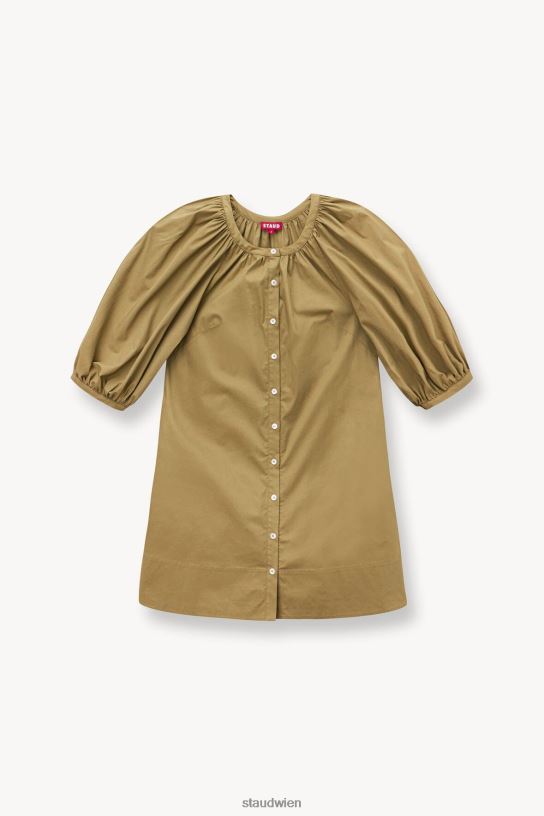 Frauen Mini-Vincent-Kleid khaki 466Z215 STAUD Kleidung