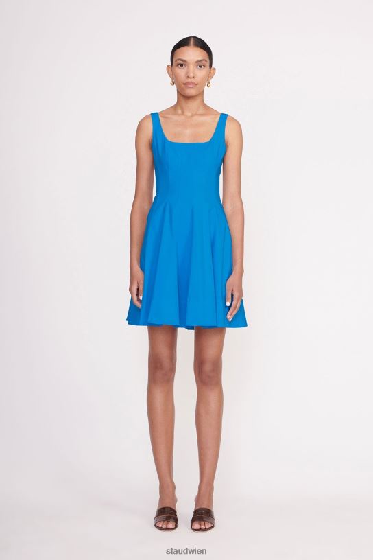 Frauen Mini-Wellen-Kleid Inselblau 466Z316 STAUD Kleidung